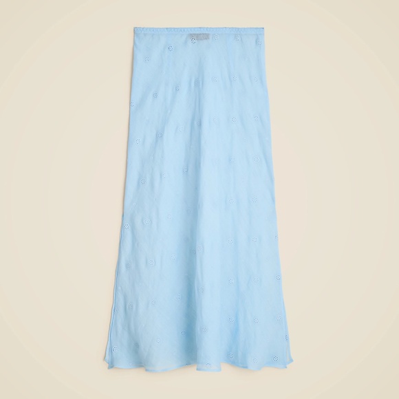 New J.CREW Size XXL Eyelet Slip Skirt in Ramie in Calm Blue $118 CJ815 - Picture 4 of 7